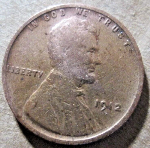 1912-P WHEAT CENT, VG CONDITION, BROWN COLOR, CIRCULATED