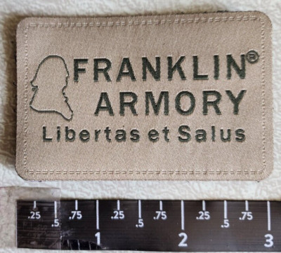 Franklin Armory Libertas et Salus Patch Gray SHOT SHOW 2022 Hook and Loop Back