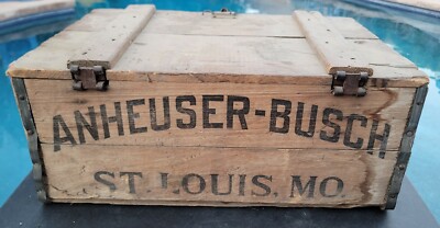 Anheuser Busch Crate Pre Prohibition Beer Box Wood 1916 Budweiser