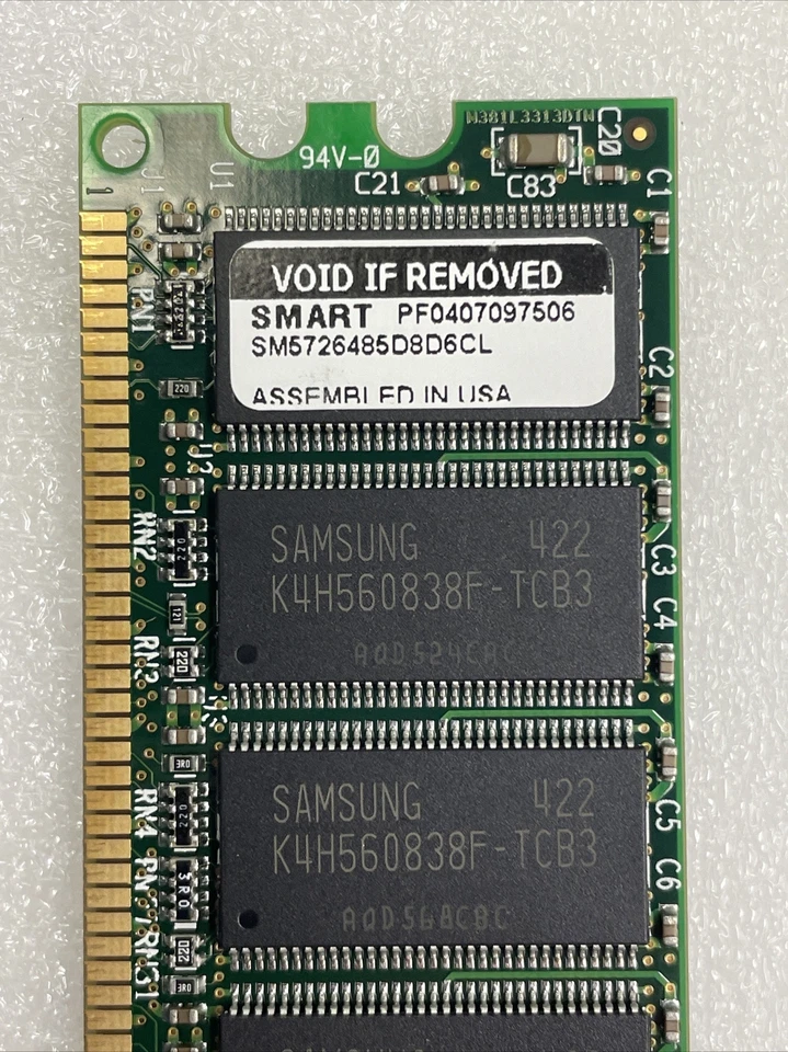 Smart Modular 512MB PC2100 DDR-266MHz ECC Unbuffered CL2.5 184-Pin DIMM Memory - Image 4 of 4