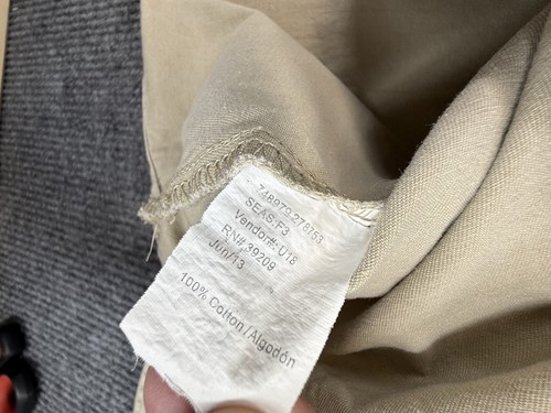 Burnside Shirt Mens Large Beige Oxford Button Pockets Casual Basic Outdoors VTG - Picture 9 of 10