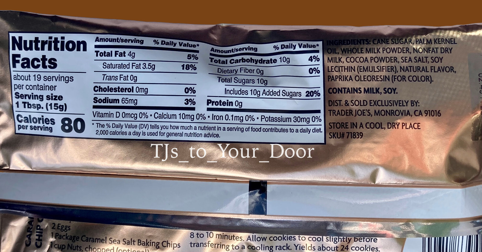 Trader Joe's CARAMEL SEA SALT Baking Chips Choose 1, 2, 3, or 4 Bags