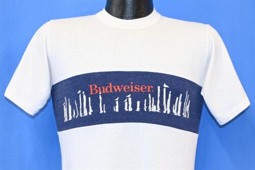 vtg 80s BUDWEISER BEER AMERICAN LAGER ANHEUSER BUSCH KING PROMO LOGO t-shirt S
