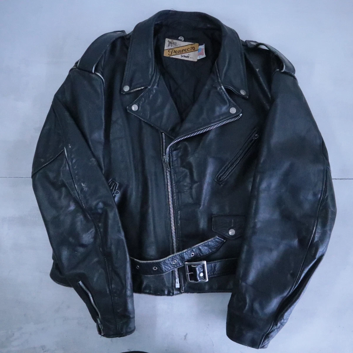 SCHOTT PERFECT MOTORCYCLE BIKE LEATHER NAIL VINTAGE JACKET JACKET