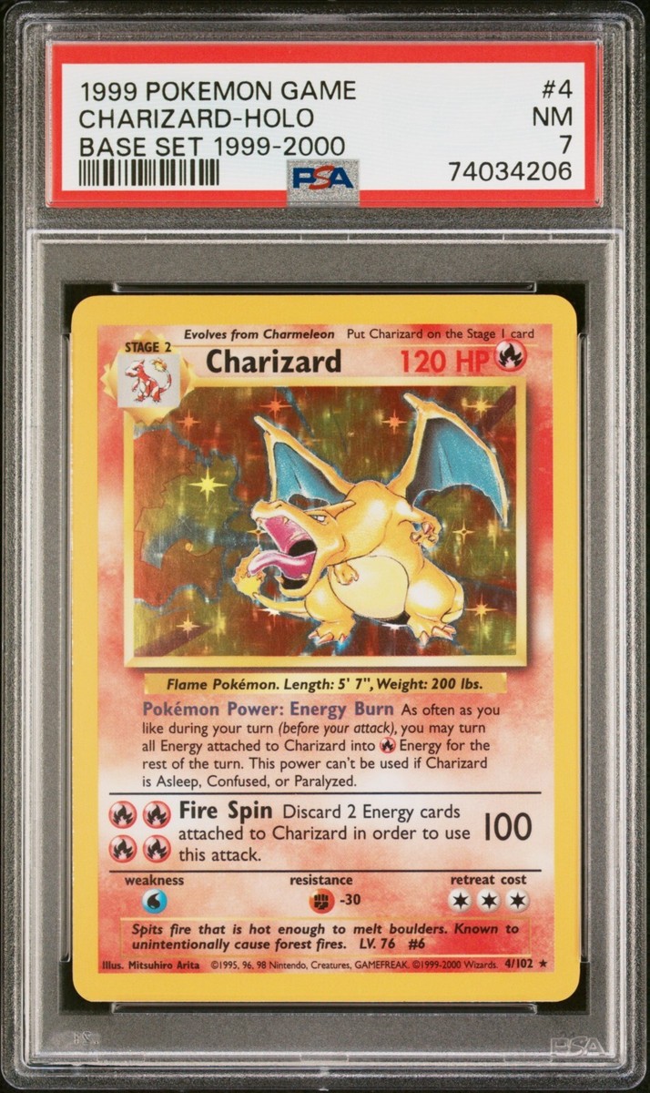 PSA 7 - Pokemon Base Set Charizard - 4th Print - 1999-2000 - UK