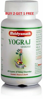 Herbal-Guggulu-Yograj-Yogiraj-Guggul-60-Tablets-baidyanath-Free-Ship BUY 2 GET3