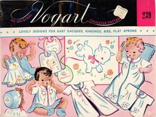 VOGART 239 Midcentury Babycore Layette Hot Iron Transfers Embroidery PART USED