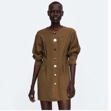 Zara Basic Women’s Olive Green Mini Dress Size XS