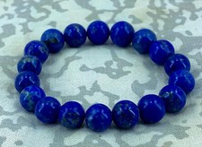 Handmade Natural Lapis Lazuli Beaded Gemstone Healing Crystal Stretch Bracelet