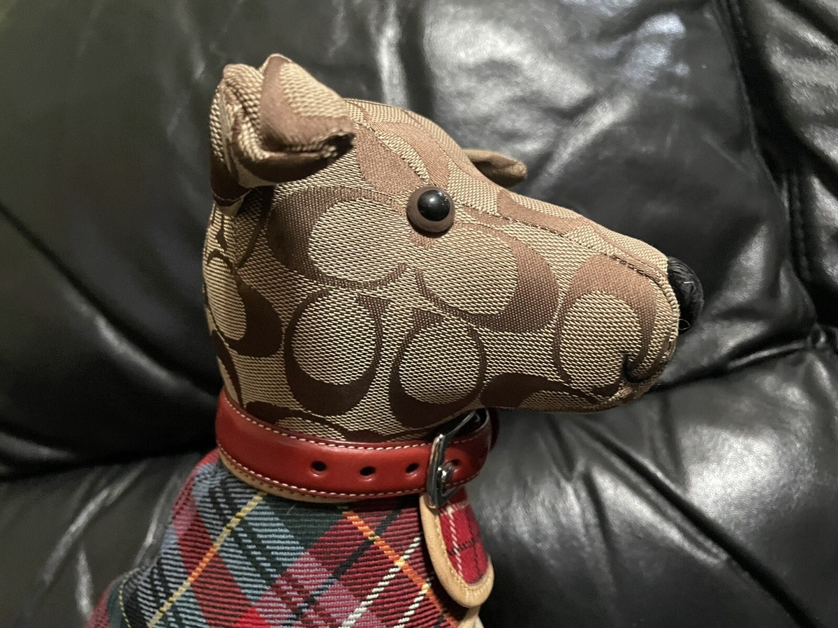 COACH チェック柄 犬の置物レア！！ Coach Khaki Signature collectible Dog | eBay