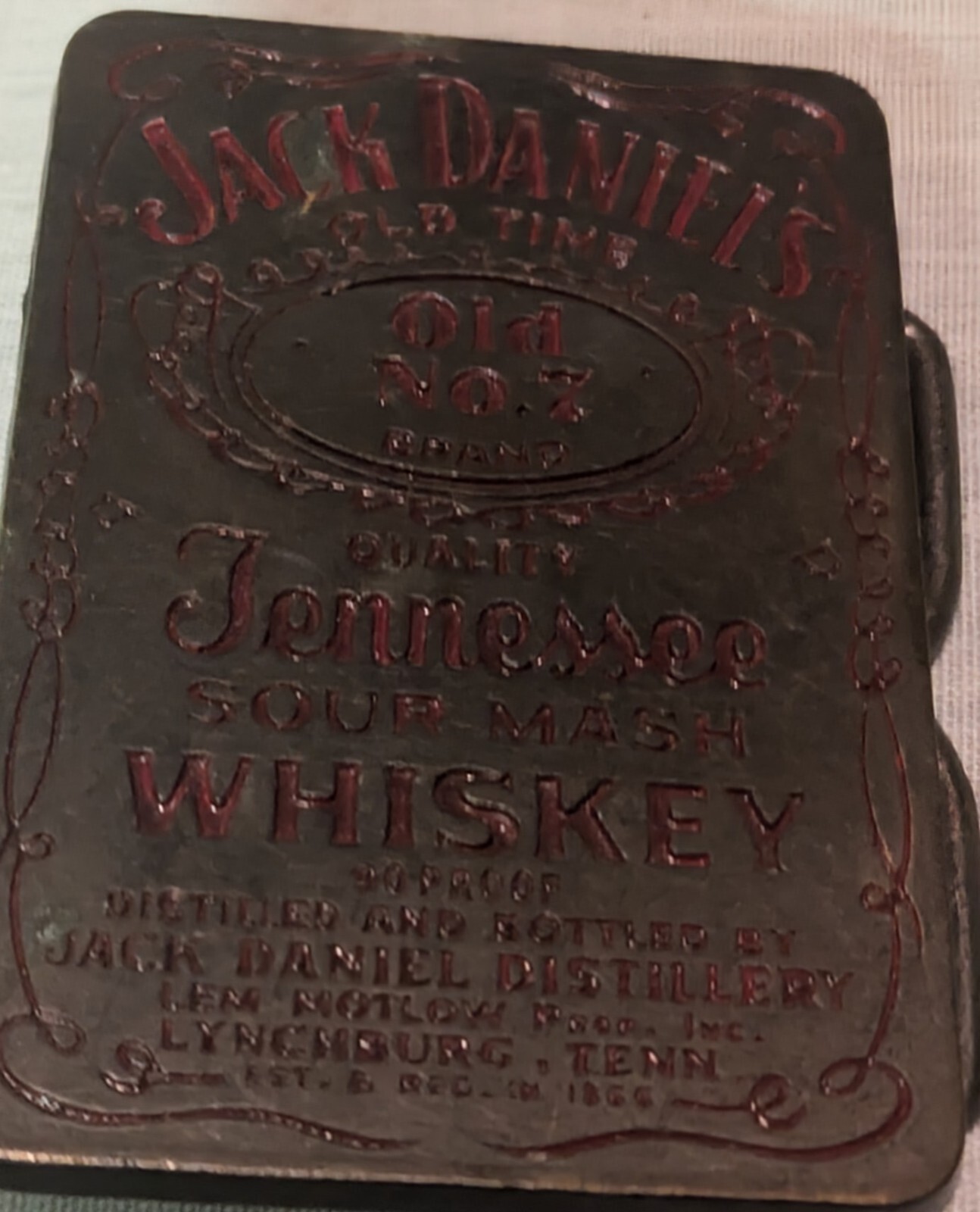 Jack Daniels No 7 Tennessee Whiskey Sour Mash Belt Buckle USA
