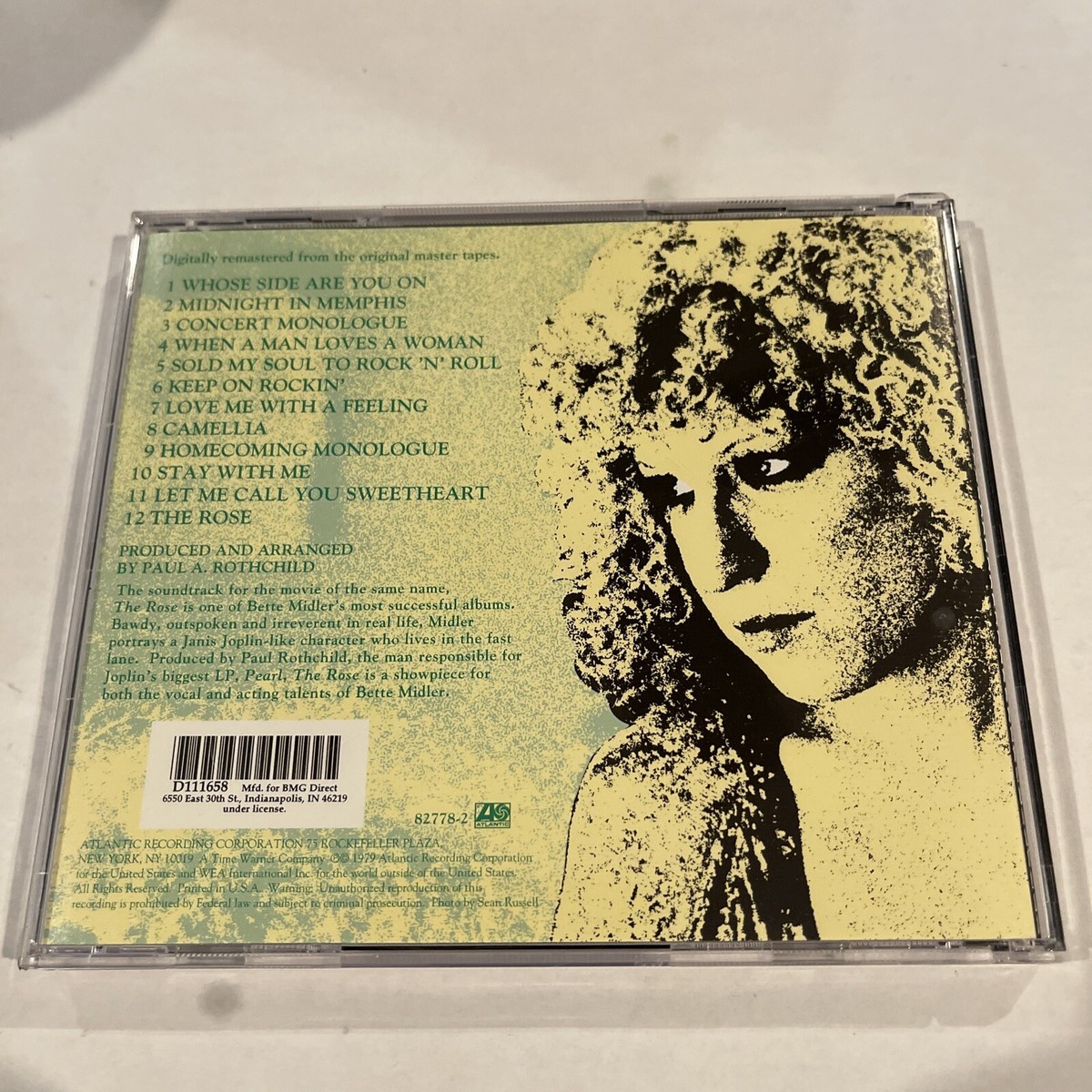 Bette Midler Alan Bates The Rose Music CD. Original Soundtrack. D