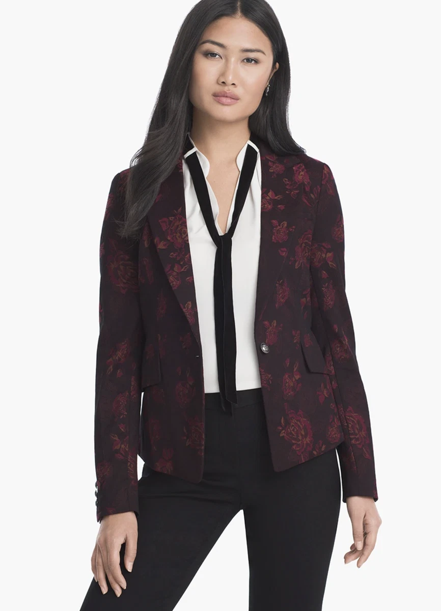 Rose print deals blazer