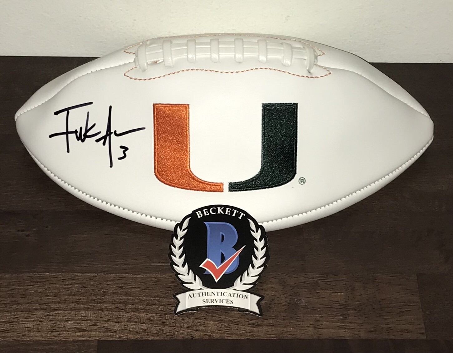 Frank Gore Signed Autographed Miami Hurricanes Logo Football Beckett N1 