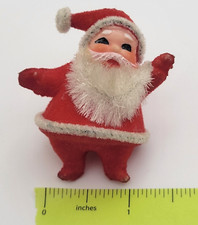 Vintage Flocked Christmas Dancing Celluloid Santa Claus 2