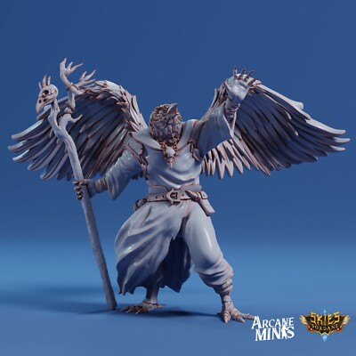 D&D Miniature Aarakocra Rospa Sparrow Warlock Pose 1 Dungeons and Dragons