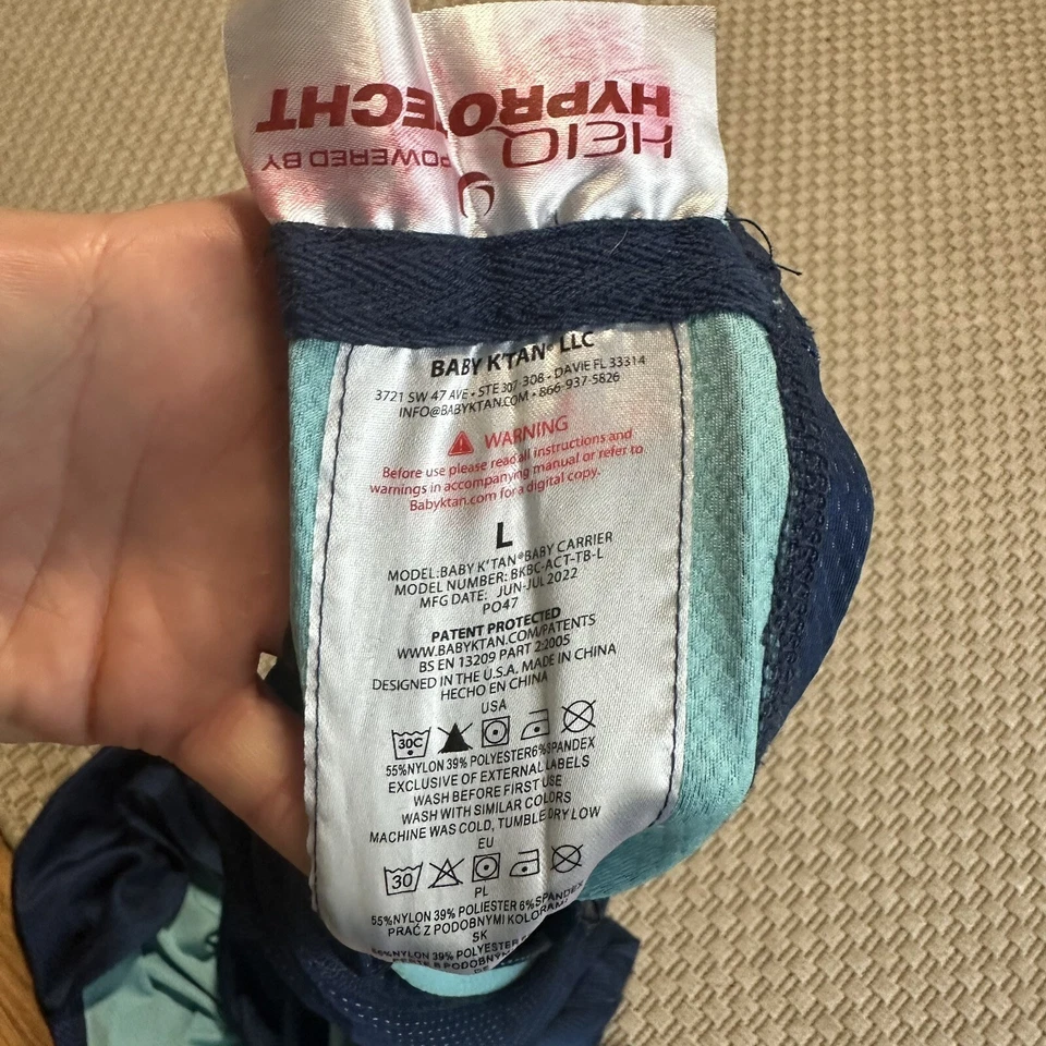 Portabebés Baby K’tan Active Oasis envolvente talla grande azul elástico cómodo Foto 4 de 4