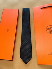 HERM S MEN'S CLASSIC FACONNEE H TIE LENGTH 58.60" WIDEST 3.25" BLACK NWT