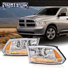 Fit For 09-18 Dodge Ram 150025003500 Led Drl Projector Headlights Chrome