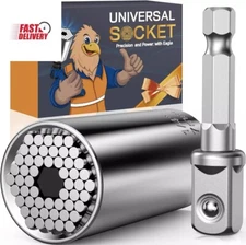 Gifts for Men Super Universal Socket - Tool 1/4-3/4 - 7-19Mm Socket 