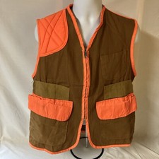 Vtg Saftbak Canvas Game Hunting Blaze Orange Vest Measures Medium USA Made FS!