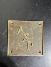 Vintage American Express AXP Solid Brass Bronze Embossed Plaque 8" x 8" x 1/4"