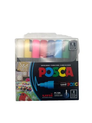 Uni Posca Fine Point Paint Markers PC-5M (8) Multi Popular Colors 1.8-2.5mm