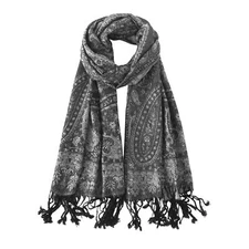 Rave Pashmina Scarf-Winter Warm Paisley Jacquard Pashmina Shawls and Wraps fo...