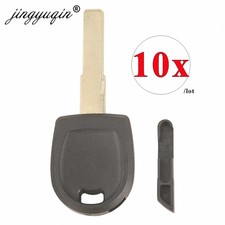 10 Pack Car Key Shell Replacement Uncut Blade, No Transponder, Black ABS