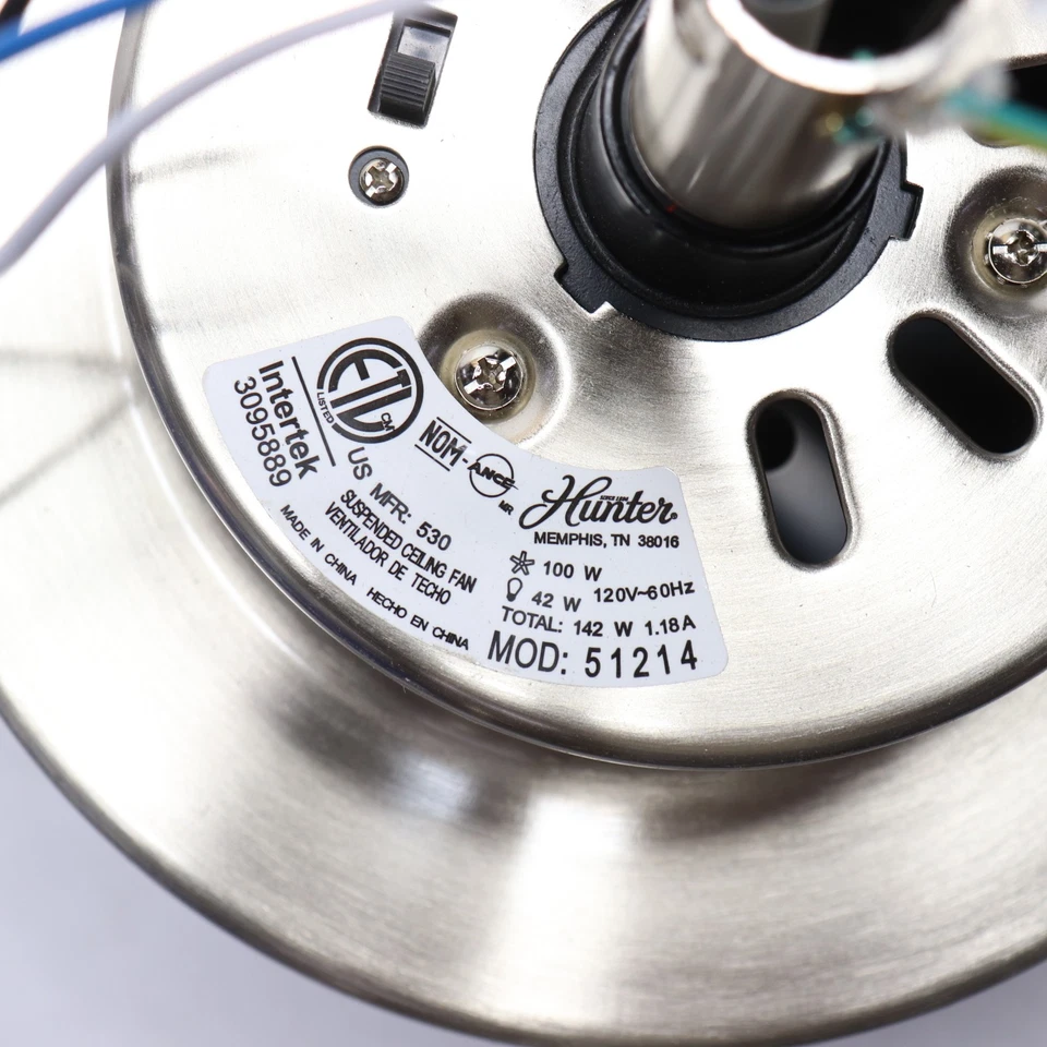 Hunter Agnew LED Indoor Ceiling Fan with Light and Remote Brushed Nickel 52" - Image 2 of 4