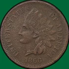 1866 Indian Head Cent Choice Extremely Fine XF+ Coin, Corrosion #32637