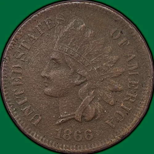 1866 Indian Head Cent Choice Extremely Fine XF+ Coin, Corrosion #32637