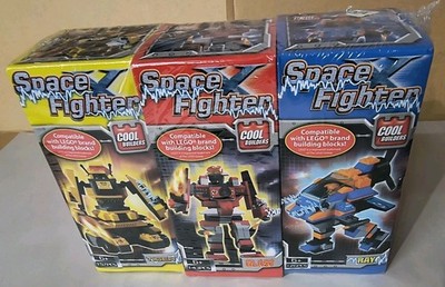NEW Sluban Blocks Cool Builders Space Fighters X Toy Robots SEALED 3 PACK