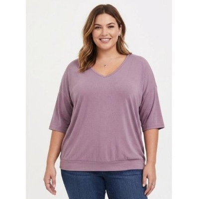 Torrid Light Purple Women's Pink 3/4 Sleeve Oversized Blouse Plus Size 2x