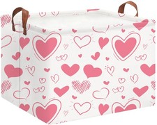 Rectangle Pink Gift Basket Empty with for Kids,Pink Valentine Bakset,Cute Org...