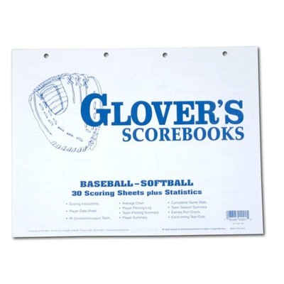 Glovers Scorebooks Baseball/Softball Scoring and Stats OSFA, White/Blue