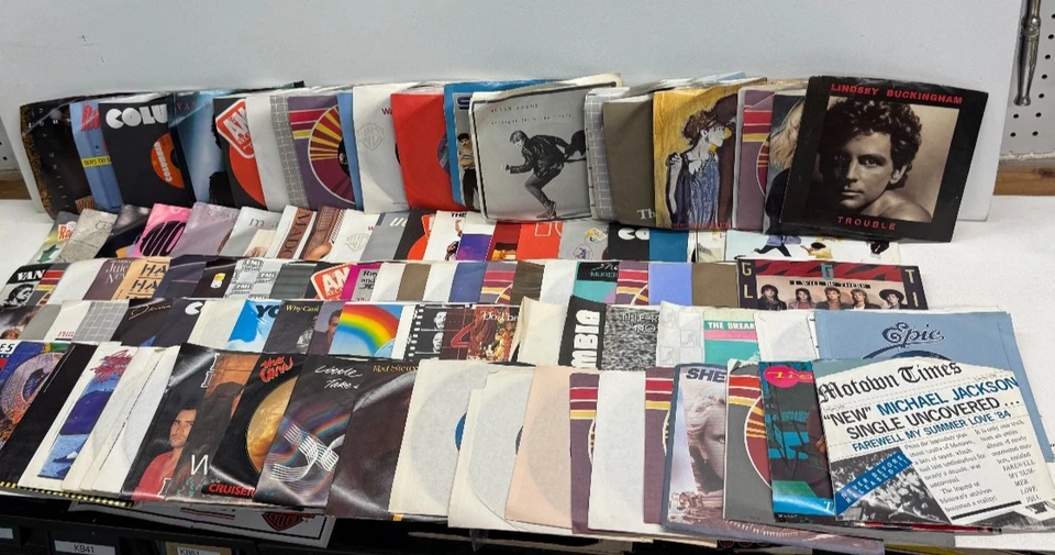 Lot of 118 45's Vinyl 1980's Madonna Van Halen Queen Micheal Jackson Wham - Image 2 of 4