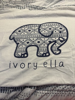 Ivory Ella Classic Fit White Aztec Tee - L