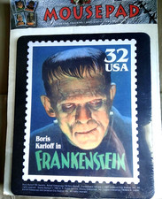 SEALED 1997 Universal Monsters Boris Karloff Frankenstein Mouse Pad, New