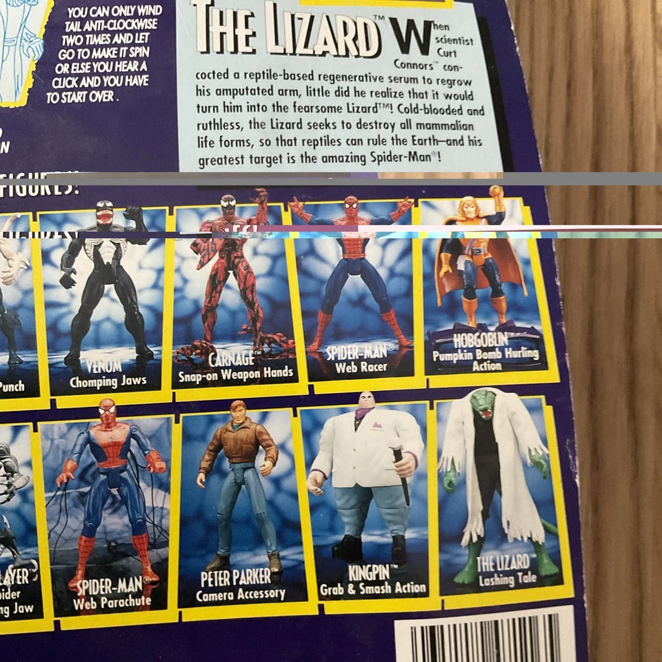 1994 年漫威蜘蛛侠动画系列蜥蜴动作人物玩具 BIZ 密封  — 第 4/4 张图片