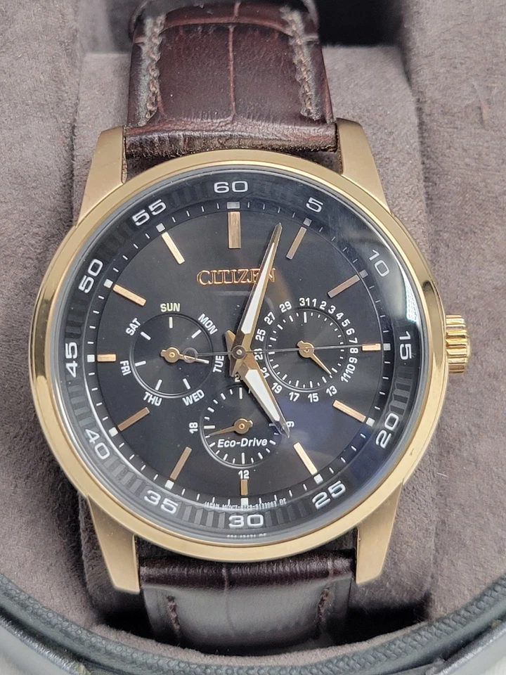 Citizen Eco-Drive Dress Model BU2013-08E Black Dial Leather Strap Men's Watch - image 2 of 4