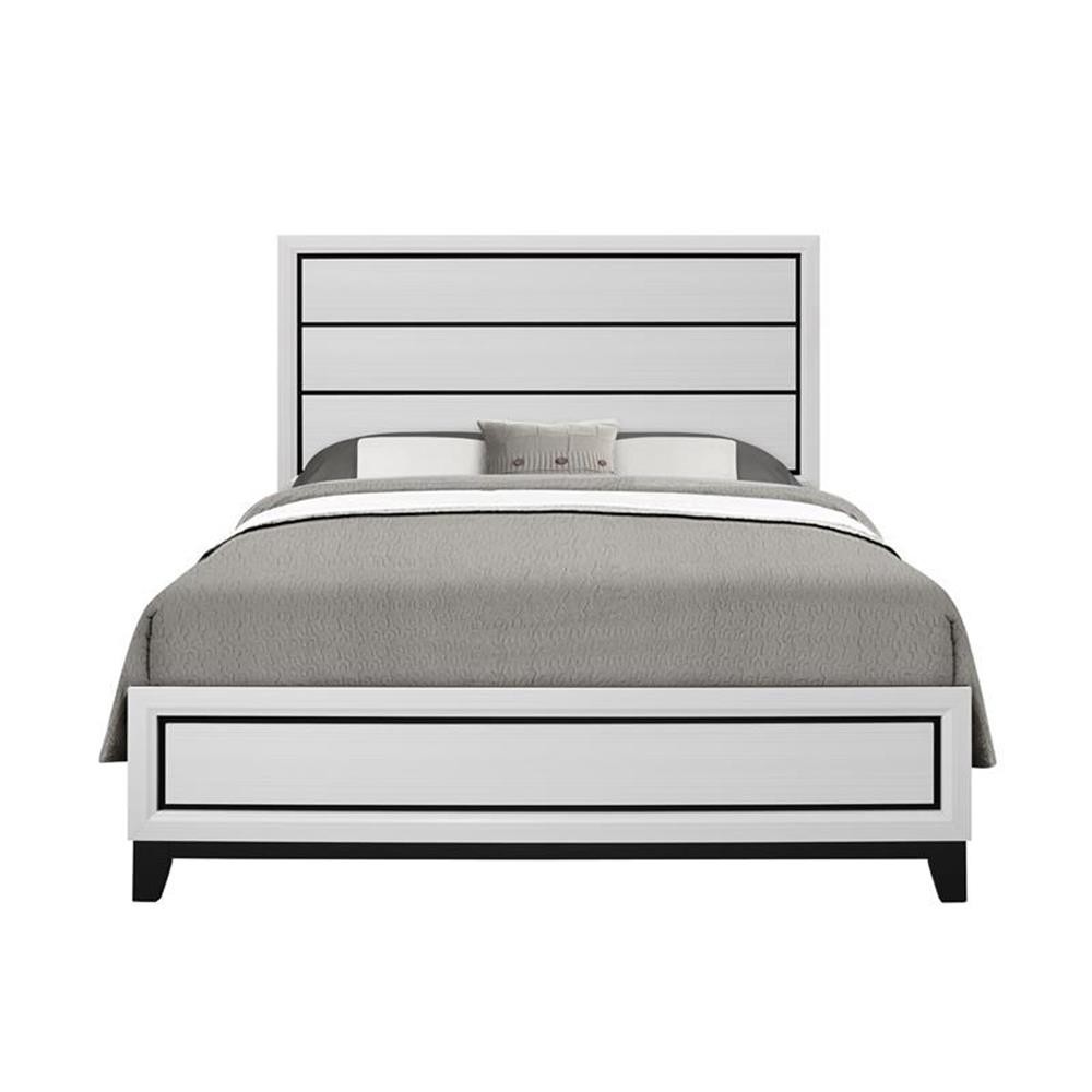 Global Furniture USA Kate White Wood Panel Headboard Queen B