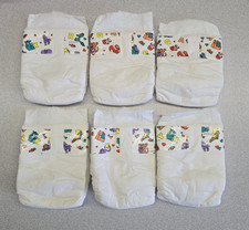 Lot of 6 Small Vintage Plastic Back Diapers Alphabet Animals Unbranded