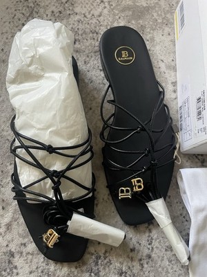 Women s BALMAIN PARIS sandals shoes black size 37