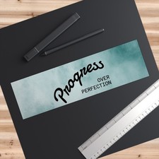Progress Over Perfection Bumper Sticker   Motivational Quote Vinyl Decal