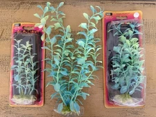 Vintage Aquarium Penn Plax Aqua Plants Lot Of 3 Glow In The Dark