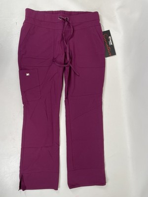 Greys Anatomy Barco Scrubs Cargo Low Rise Straight Leg Pants Womens 2XL Wine NWT