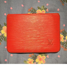 Louis Vuitton red Epi wallet, ID/card case