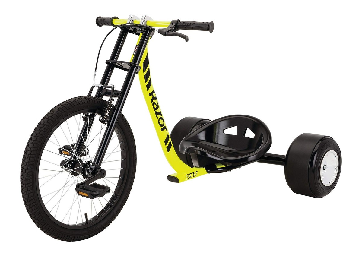 Yellow Ride On Toy Drift Trike For Ages 14 And Up Downhill Sliding