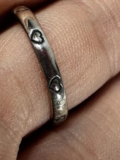 Boma Sterling Silver 925 Ring Heart Band Thin Signed Womens Size 7